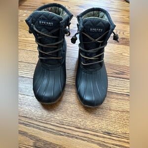 Sperry Black Quilted Waterproof Boots